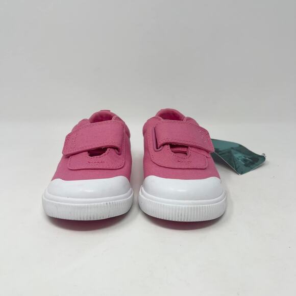 Toms Doheny Toddler Girls 9 Bubblegum Pink Canvas 2 Strap Easy On Sneakers - Picture 5 of 9